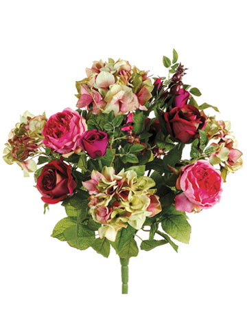 19" Rose/Hydrangea Bush  Pink Beauty (pack of 6)