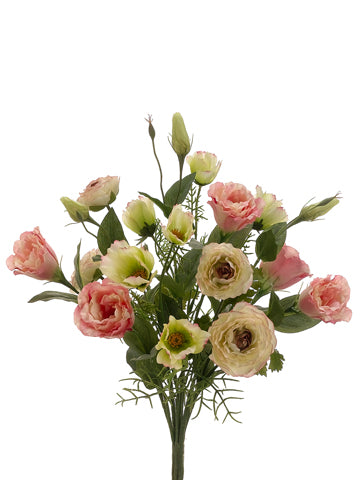 19" Ranunculus/Lisianthus /Cosmos Bush Pink Cream (pack of 6)