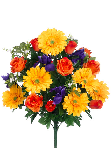 23" Gerbera Daisy/Rose/Iris Bush x30 Mixed (pack of 6)