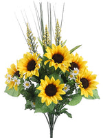 23" Sunflower/Mini Daisy Bush x12 Yellow White (pack of 12)