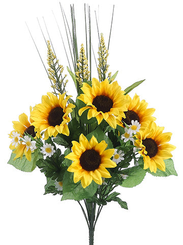 23" Sunflower/Mini Daisy Bush x12 Yellow White (pack of 12)