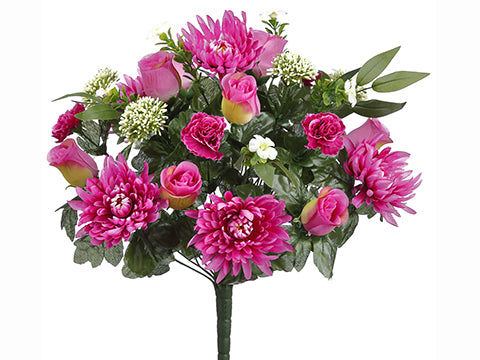 17" Mum/Rose/Carnation Bush x27 Lavender Purple (pack of 6)
