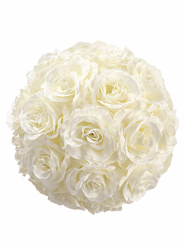 8.5" Rose Ball  Cream (pack of 3)