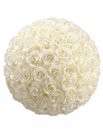 18" Rose Ball  Cream (pack of 2)