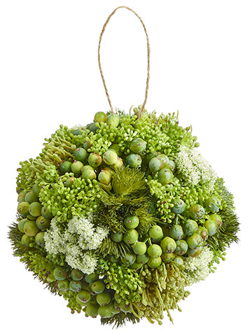 7" Sedum/Berry Orb  Green Cream (pack of 6)