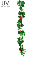 5' UV Protected Geranium Garland Red (pack of 6)