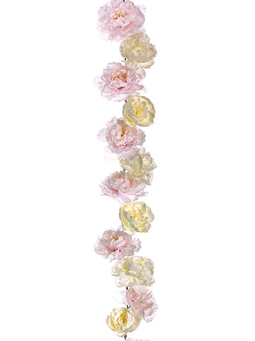 69" Peony Garland  White Pink (pack of 6)
