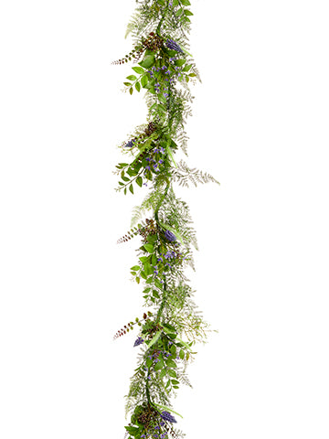 6' Muscari/Berry/Mini Flower Garland Purple (pack of 4)