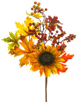 16" Sunflower/Berry/Maple Pick Yellow Fall (pack of 12)