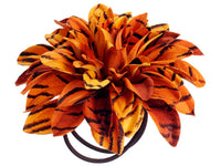 4" Tiger Print Dahlia Napkin Ring Orange Brown (pack of 24)