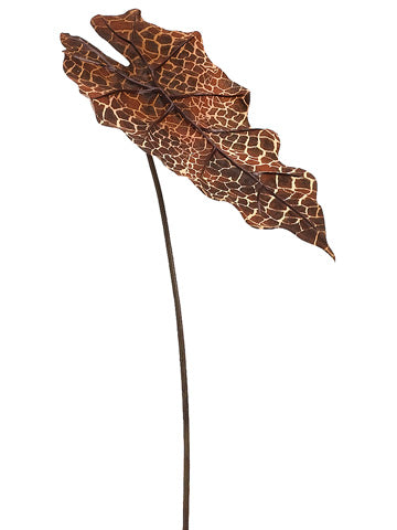 20" Snake Skin Print Alocasia Leaf Spray Two Tone Burnt (pack of 12)