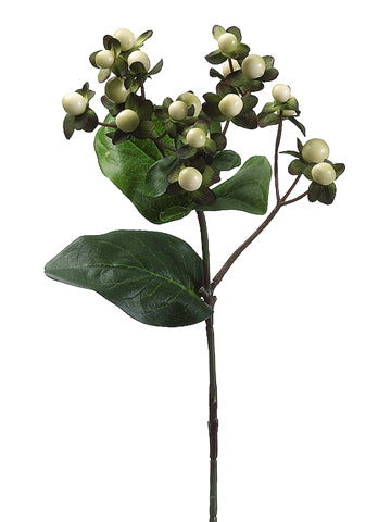 22.5" Hypericum Spray  Green Cream (pack of 12)