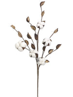 27" Cotton Spray  White Brown (pack of 12)