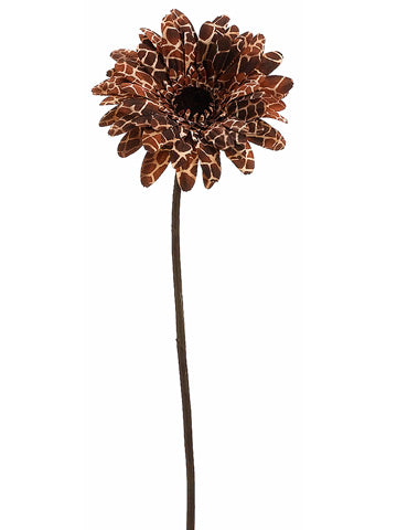 25" Snake Skin Print Gerbera Daisy Spray Two Tone Burnt (pack of 12)