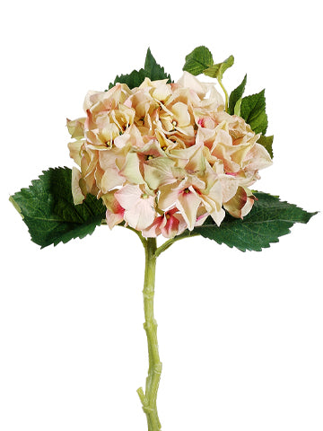 15" Hydrangea Spray w/Water-Resistant Stem Peach Pink (pack of 12)