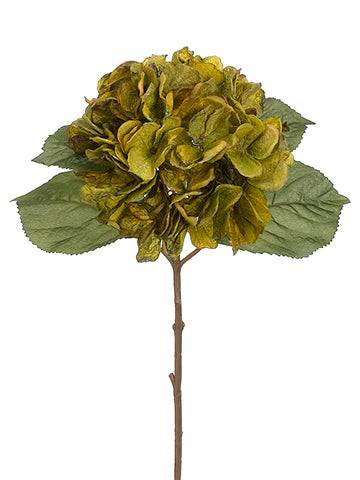 18" Hydrangea Spray  Olive Green (pack of 12)