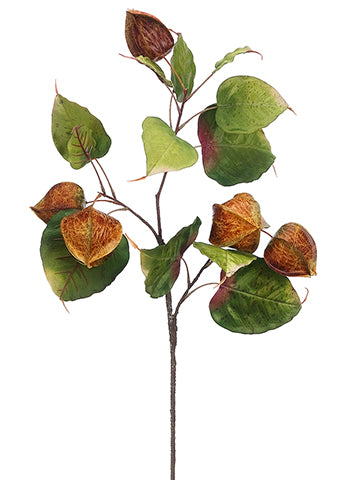 32" Leather-Look Chinese Lantern Spray Sienna (pack of 12)
