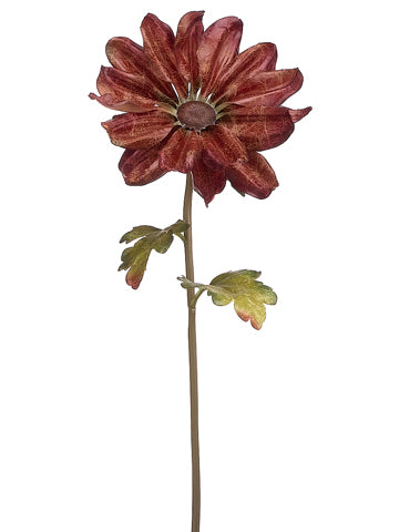 26" Leather-Look Japanese Royal Mum Spray Rust Olive Green (pack of 12)