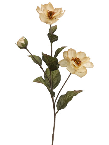 28" Small Magnolia Spray  Beige (pack of 12)