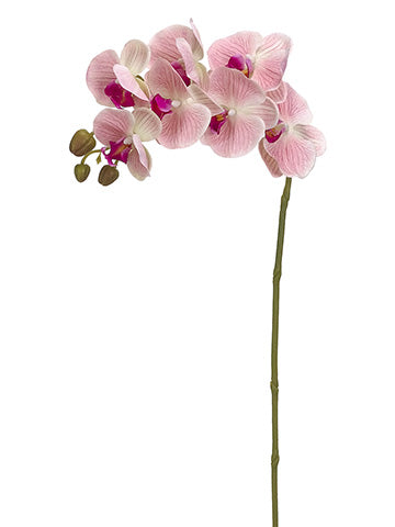 37" Real Touch Phalaenopsis Orchid Spray With 7 Flowers Pink (pack of 12)