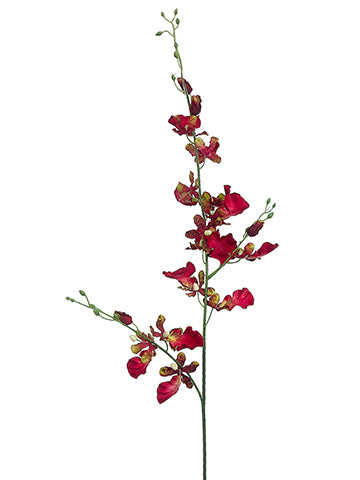 38" Oncidium Orchid Spray  Dark Red (pack of 12)