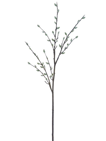 55" Pussy Willow Spray  Beige Gray (pack of 12)