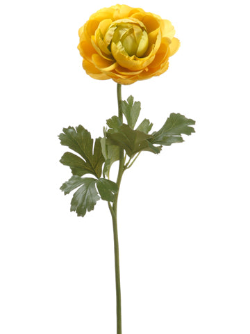 22" Ranunculus Spray  Yellow (pack of 12)