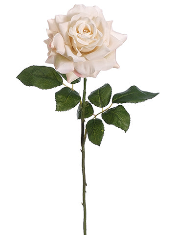 25.5" Open Rose Spray  Beige (pack of 12)
