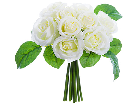 7" Rose Bundle x9  Cream White (pack of 12)