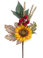 20" Sunflower/Pomegranate/ Maple Leaf Spray Yellow Gold (pack of 12)