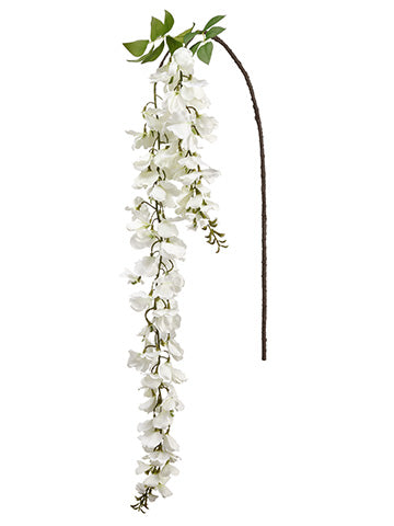 64" Wisteria Hanging Spray  White (pack of 12)