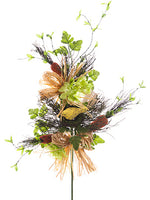 28" Hydrangea/Carrot/Bird's Nest Spray Green Orange (pack of 6)