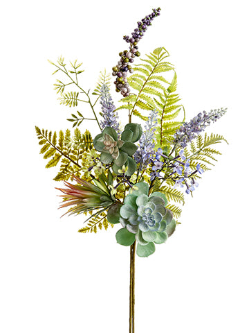 30" Lavender/Succulent/Fern Spray Lavender Green (pack of 6)