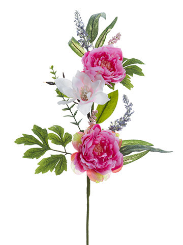 30" Peony/Magnolia Spray  Pink White (pack of 6)