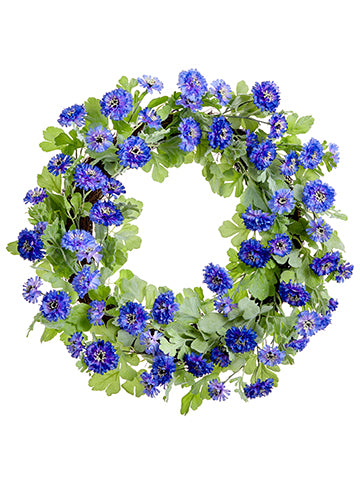 22" Cornflower Wreath  Purple Lavender (pack of 6)
