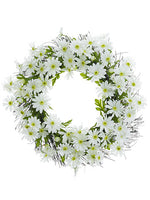 24" Daisy Wreath  White (pack of 4)