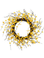 24" Forsythia Wreath  Yellow (pack of 2)