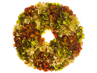 13" Hydrangea Wreath  Brown Beige (pack of 2)