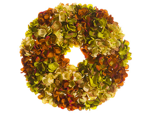 13" Hydrangea Wreath  Brown Beige (pack of 2)