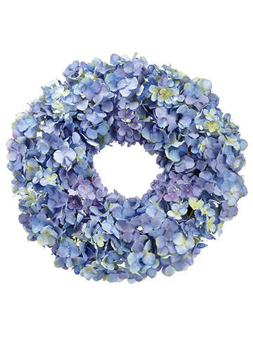 22" Hydrangea Wreath  Purple Blue (pack of 2)
