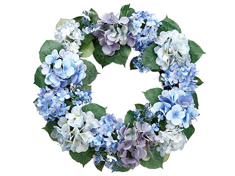 20" Hydrangea Wreath  Delphinium Lavender (pack of 4)
