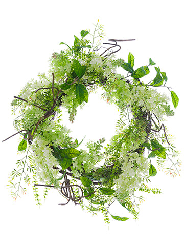 24" Lilac Wreath  Green Cream (pack of 2)