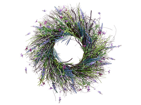 24" Lavender/Fern Wreath  Lavender Purple (pack of 4)