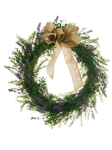 20" Lavender Wreath  Purple Green (pack of 2)