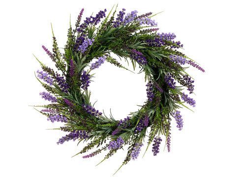 17" Lavender Wreath  Purple Lavender (pack of 2)