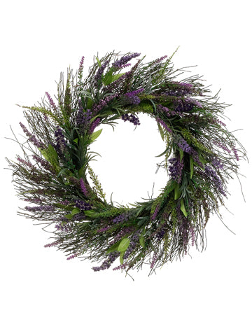23" Lavender Twig Wreath  Lavender Purple (pack of 2)