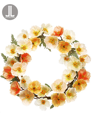 20" Poppy Wreath  Mixed (pack of 1)