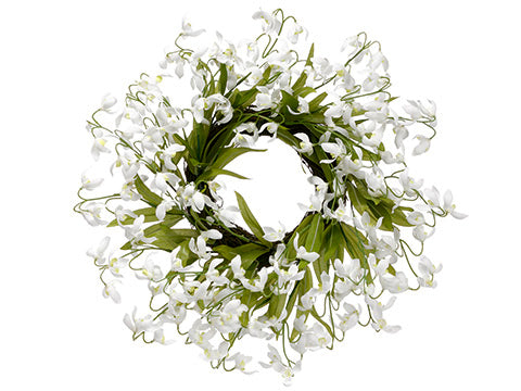 14" Snowdrop Wreath  White (pack of 3)