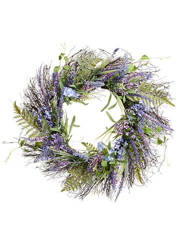 24"Lavender/Dianthus Wreath  Purple Blue (pack of 2)