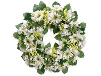 22" Gerbera Daisy/Tulip/Lilac Wreath Cream Green (pack of 1)